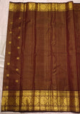 Golden Kaapi handwoven pure silk Kanjivaram with Vairaoosi