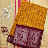 Bhanurekha long border Madurai Sungudi saree with Tamil letters