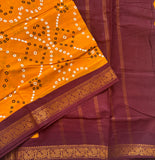 Mangala Bandhini print Sungudi cotton saree - The Maggam Collective