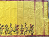 Ekambari handloom Godavari cotton handprinted - The Maggam Collective