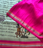 Avimuktaka Kalamkari Ramayana zero zari pure silk handwoven kanjivaram saree