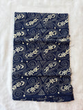 Navy blue hand embroidered Kantha blouse fabric - The Maggam Collective