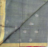 Mathangi parijata embroidered cotton Mangalgiri handloom saree with blouse - The Maggam Collective