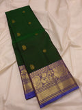 Varija green handwoven pure silk Kanjivaram