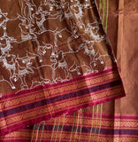 Kamini Chettinad cotton saree Pichwai printed