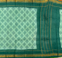 Himaja hand printed Sungudi saree with Kolam