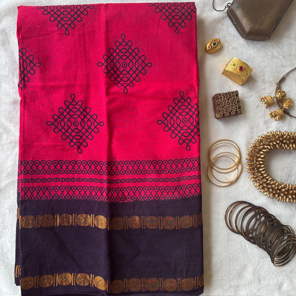 Kannagi Sungudi saree with Kolam