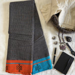 Chetana handwoven Patteda Anchu saree baby kolam print with blouse