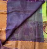Ishani Contemporary art print on Mangalgiri silk saree