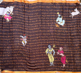 Adhrutha Bapu Ramayana print on Chennur silk saree