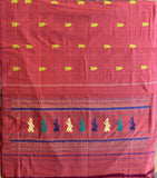 Rangadevi handwoven Siddipet gollabhama grid saree with blouse - The Maggam Collective