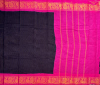 Brahmari Madurai Sungudi with zari kattam checks