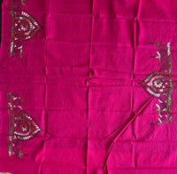 Magenta hand embroidered Kantha blouse fabric 0.8m