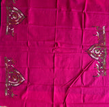 Magenta hand embroidered Kantha blouse fabric 0.8m