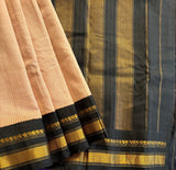 Malavika Handwoven Gadwal cotton with silk kuttu border