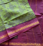 Dirgha Sungudi cotton saree with Kolam