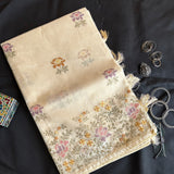 Niratapa cross stitch roses on Kota cotton