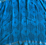 Niloufer Kolam block prints linen saree on sale due to shop dust