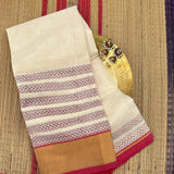 Radhika Handwoven Venkatagiri saree with block printed kolams