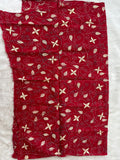 Red hand embroidered Kantha blouse fabric