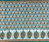 Gendaphool hand block printed mul cotton saree with blouse