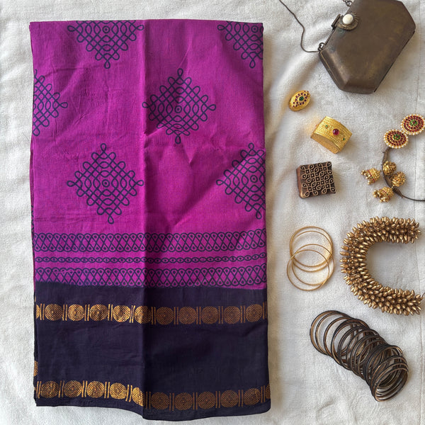 Sinamika Sungudi saree with Kolam