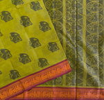 Kayalvizhi Kanchi cotton saree Yazhi motifs