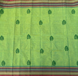 Nidhi Chettinad cotton saree with Monstera leaf prints - The Maggam Collective