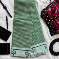 Trayi handwoven Patteda Anchu saree baby kolam print with blouse