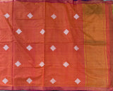 Stargazer handwoven cotton Mangalgiri with Nizam border and embroidered kolams - The Maggam Collective