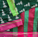 Shaivi handloom cotton Patteda Anchu with jhumka jimikki print