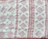 Karuna soft mul cotton saree with block printed kolams