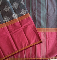 Vasudhakara Kanchi cotton muppangu / mubbagam saree kolam printed
