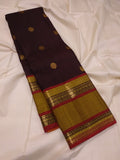 Filter Kaapi and Chamanti handwoven pure silk Kanjivaram saree