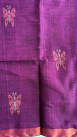 Butterfly Regalia linen handloom saree with two tone inlays