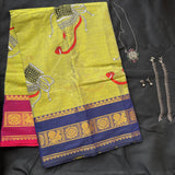 Sulakshana Kolam block prints Chettinad cotton saree