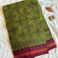 Dirgha Sungudi cotton saree with Kolam