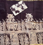 Sripada printed Kalamkari on Kora cotton saree