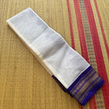 Gangaputri white and violet cotton Gadwal - The Maggam Collective