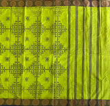 Anjale Kolam block prints Chettinad cotton saree