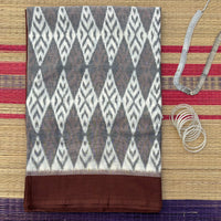 Kaju Katli et Chocolat handwoven double Ikat mercerised cotton with blouse