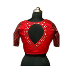 Lavanya red mirror work blouse