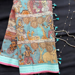 Seethaya Charitam Kalamkari on handloom Chettinad cotton saree