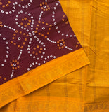 Kumkuma Bandhini print Sungudi cotton saree - The Maggam Collective