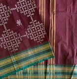 Varsha Kolam block prints Chettinad cotton saree