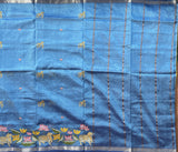 Surabhi embroidered Pichwai on handwoven silk Mangalgiri