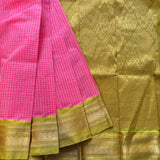 Parnica pink and yellow cotton Gadwal