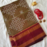 Paarthvi  Kolam block prints Chettinad cotton saree