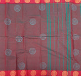Chakravakam Chettinad cotton saree with kolam block prints - The Maggam Collective