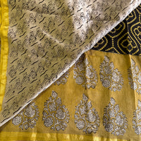 Puruhutpriya Sanganeri block printed Chanderi saree